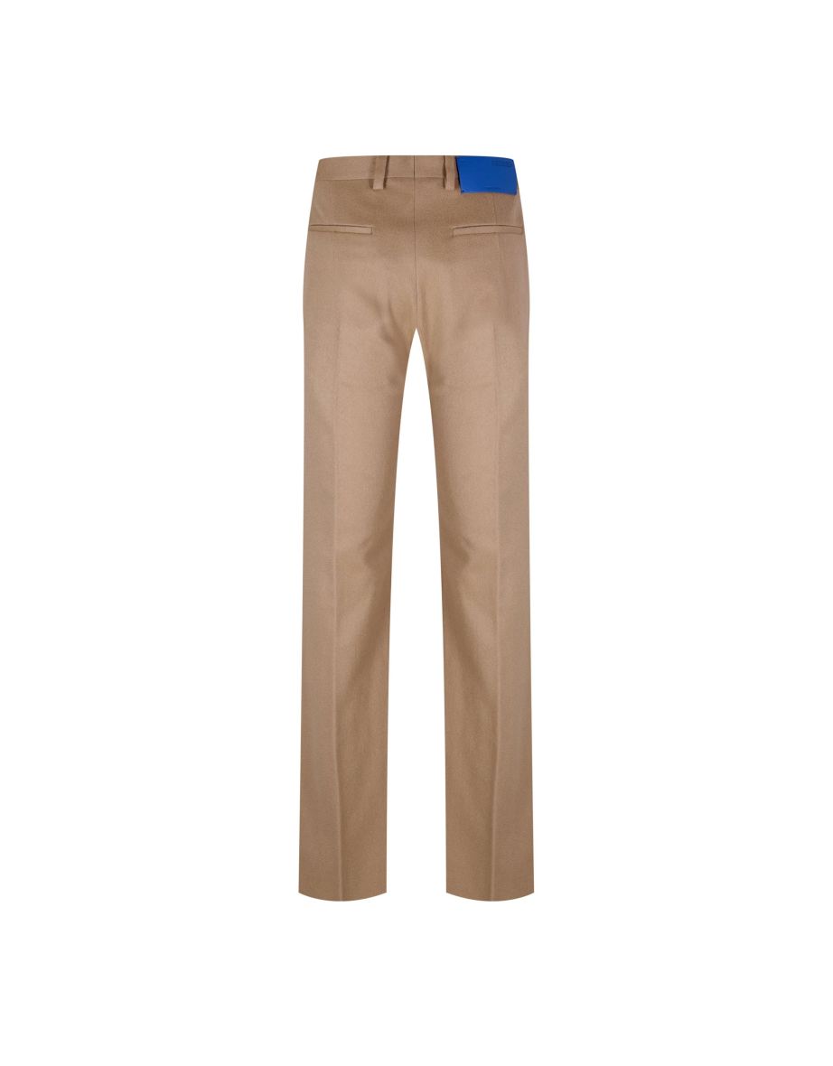 Men's Off White Tags Cashmere Slim Pants in Brown - 1