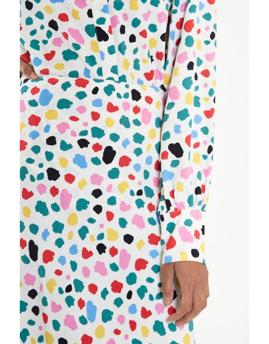 Abstract Spot Bias-Cut Maxi-skirt - 3