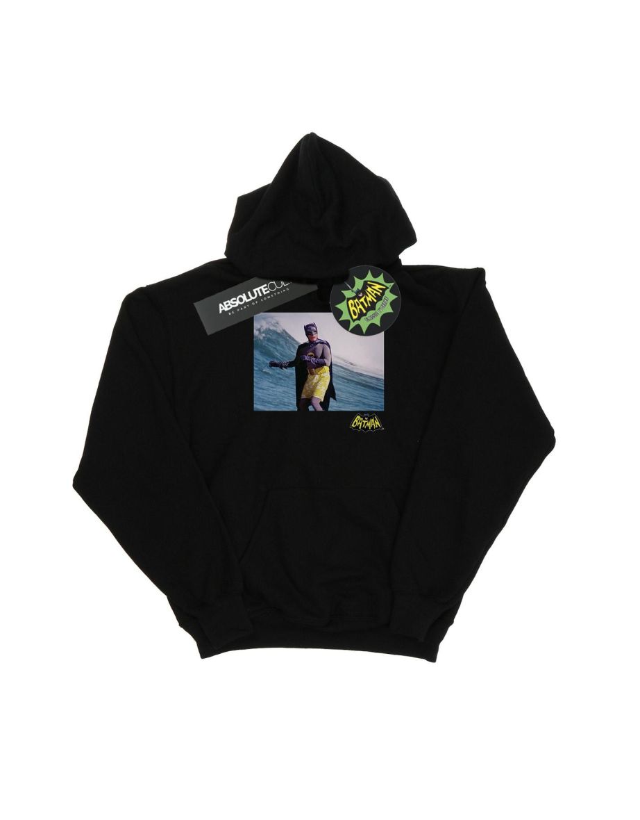DC Comics Boys Batman TV Series Surfing Logo Hoodie - Black