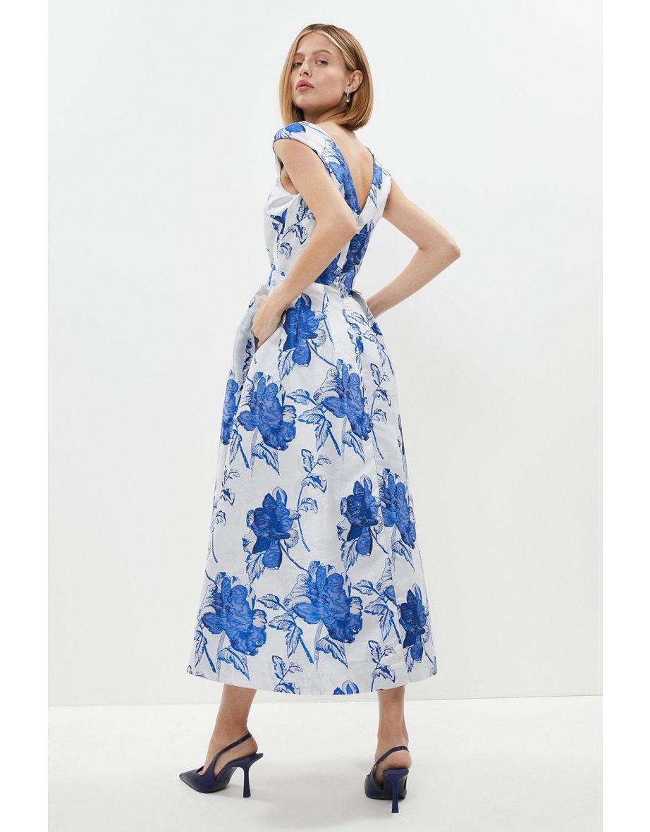 Premium Placement Jacquard Midaxi Dress - 2