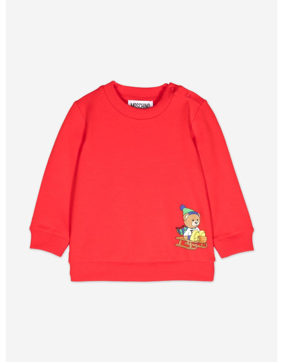 Moschino Baby Sledge Bear Sweatshirt in Red