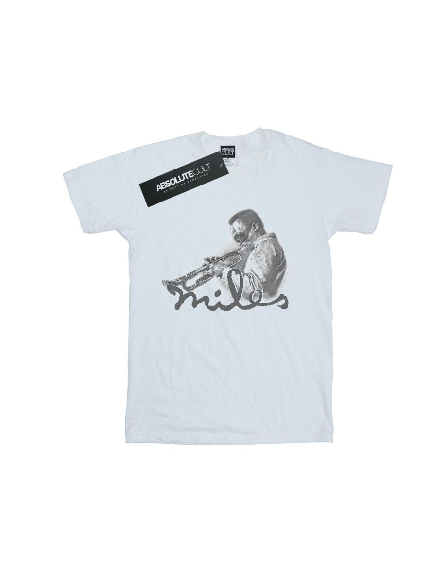 Miles Davis Mens Profile Sketch T-Shirt - White