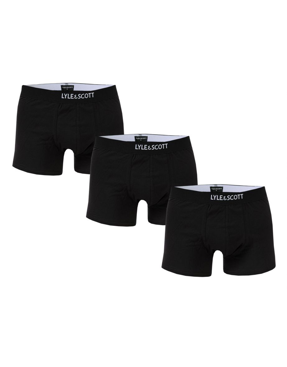 Men's Lyle And Scott Nathan 3 Pack Boxer Shorts in Black