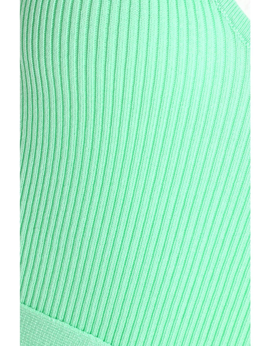 Mint Knitted Tie Belt Bodycon Midaxi Dress - 5