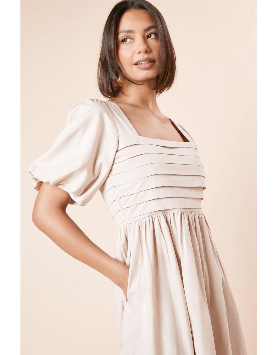 Stone Pleated Bodice Midi Dress - 3