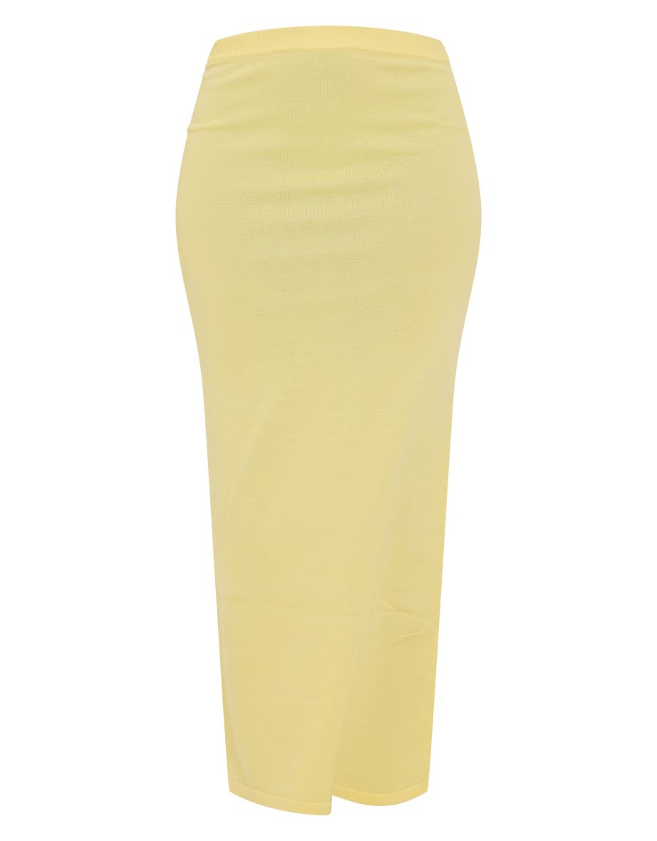 Petite Yellow Knitted Tie Waist Maxi Skirt - 4