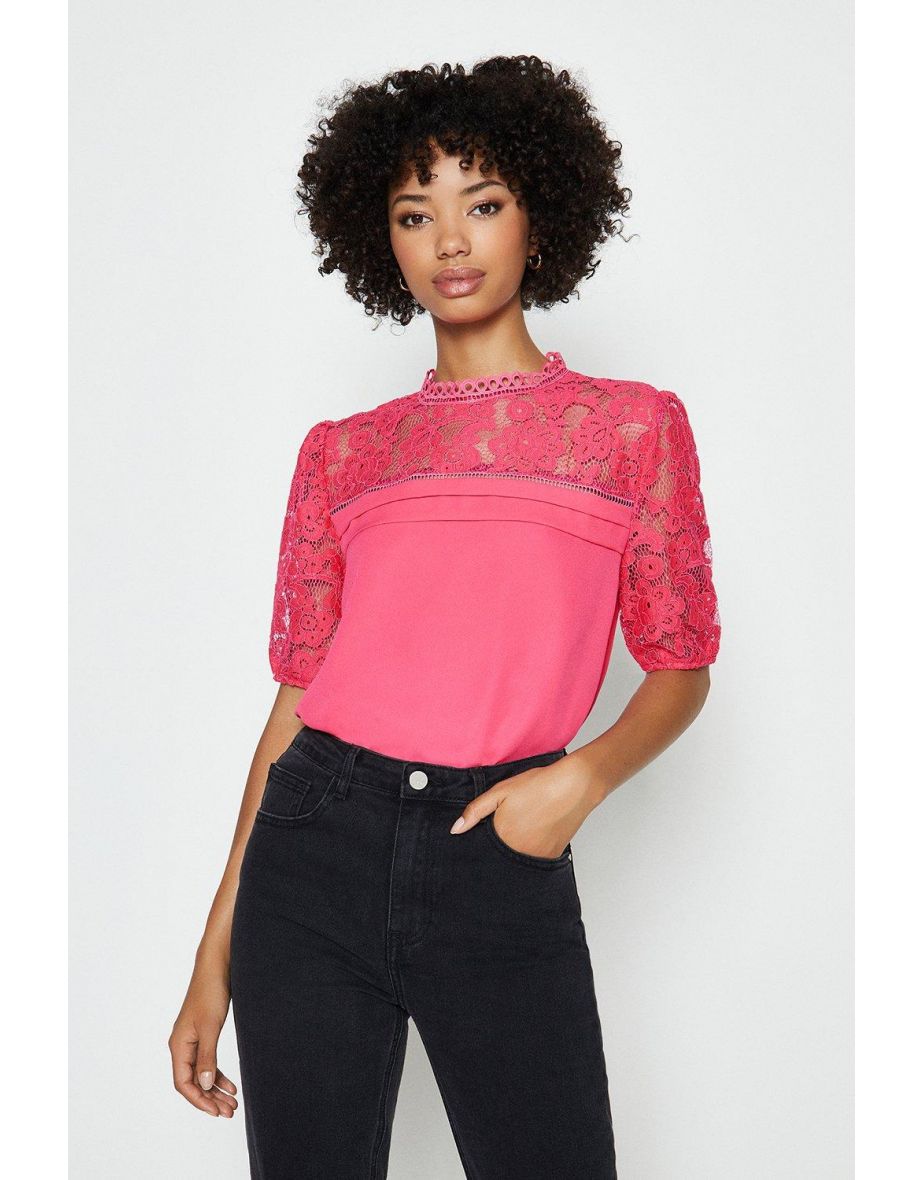 Sleeved Lace Shell Top