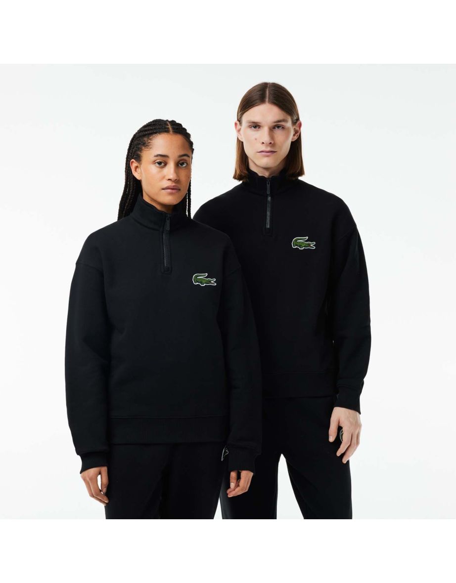 Men's Lacoste Loose Fit High Neck Sweatshirt in Black