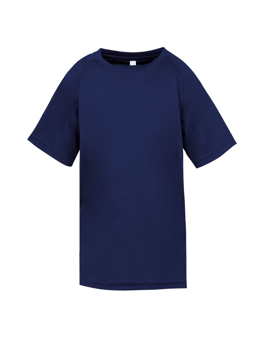 Spiro Childrens Boys Performance Aircool T-Shirt - Navy