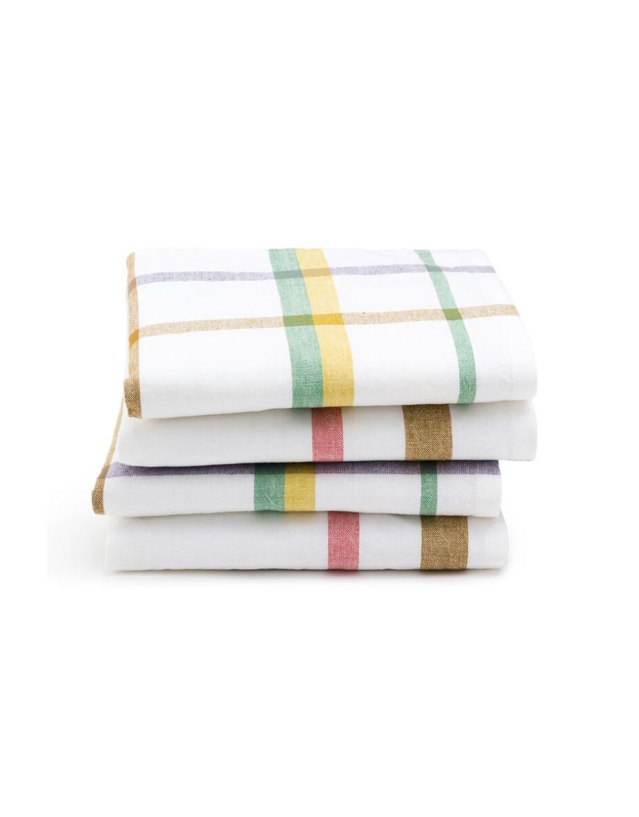 Set of 4 Breda Checked 100% Washed Cotton Napkins