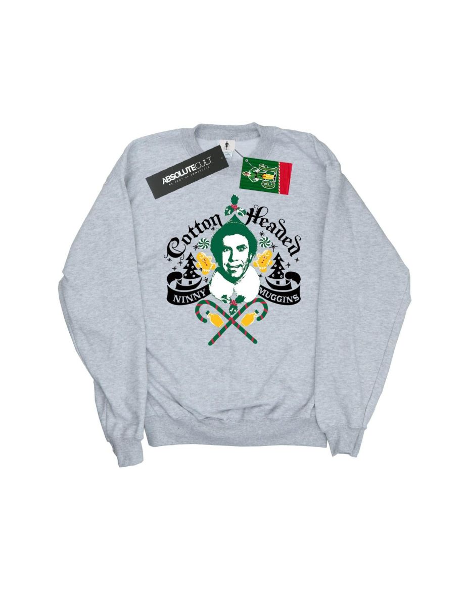 Elf Girls Headed Ninny Muggins Sweatshirt - Sports Grey
