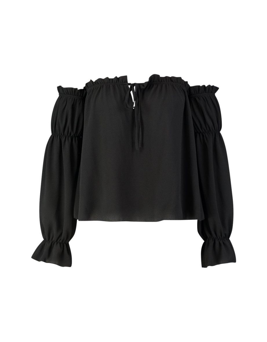 Plus Off The Shoulder Gypsy Top - black - 1