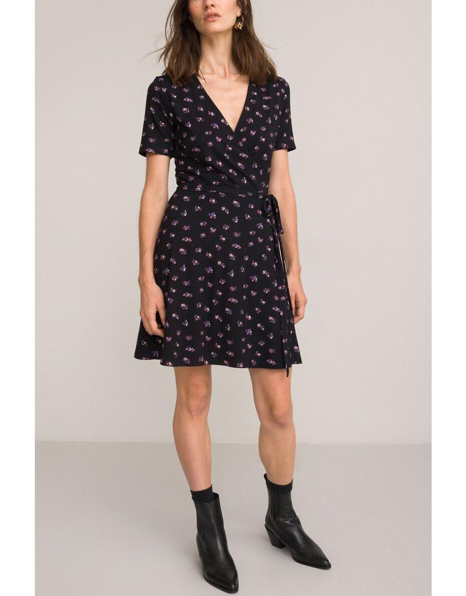 Floral Wrapover Mini Dress