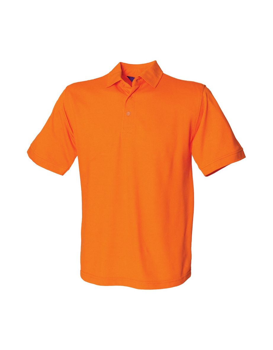 Henbury Mens Polycotton Heavy Polo Shirt - Orange