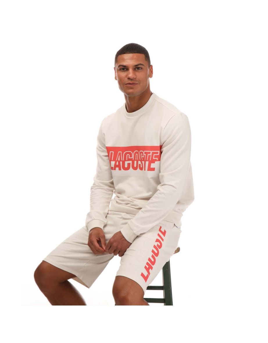 Men's Lacoste Loungewear Sweatshirt in White - 3