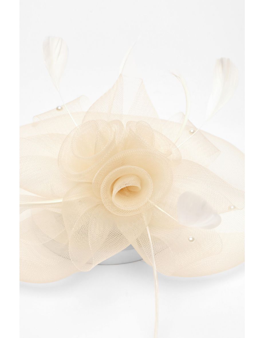 Champagne Flower Clip Fascinator - 1