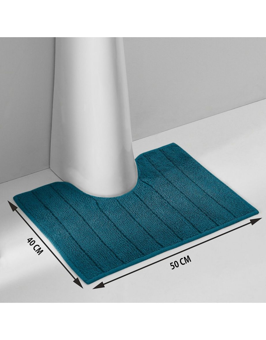 Zavara 100% Cotton Toilet/Sink Cutout Bathroom Mat - 1