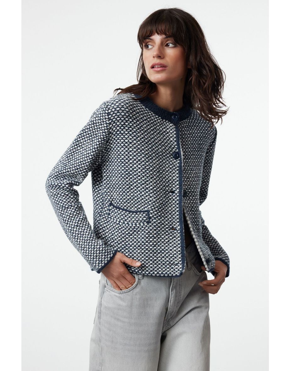 Indigo Premium Quality Chenille Jacket Knitwear Cardigan - 6