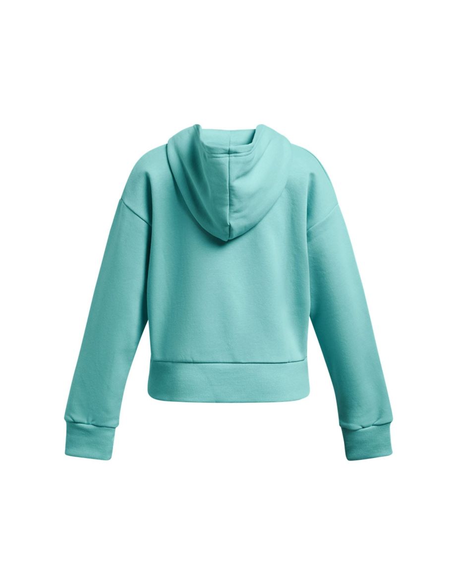 Girl's Under Armour Juniors Rival Fleece Cropped Hoodie in Green - 1