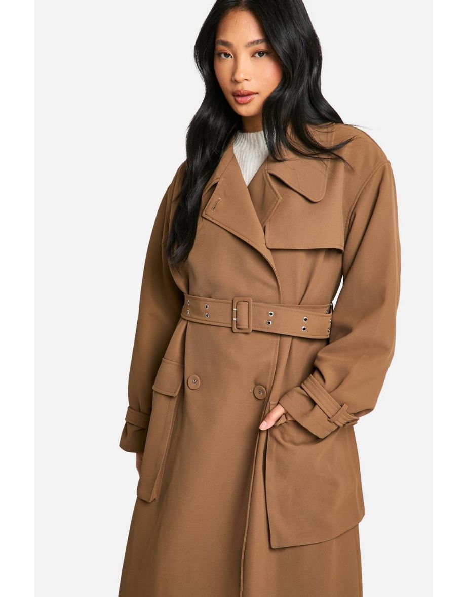 Petite Belted Trench Coat - light brown - 3