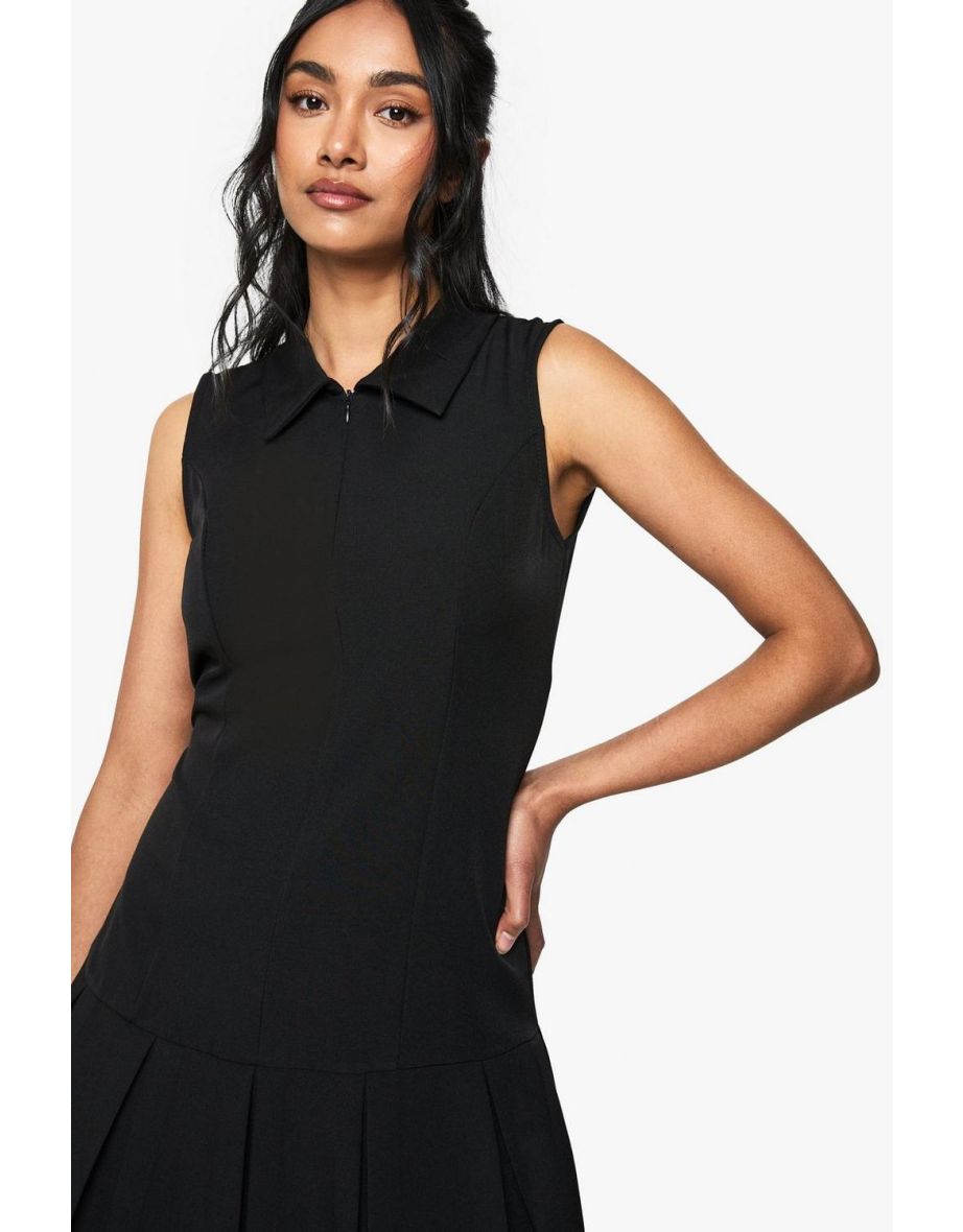 Tennis Skirt Mini Dress - black - 3