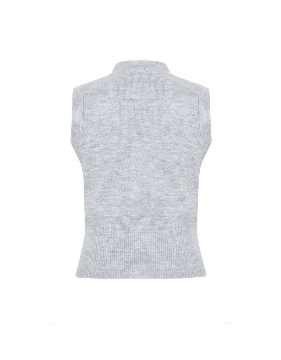 Limited Edition Gray Silvery Soft Textured Knitwear Cardigan - 7