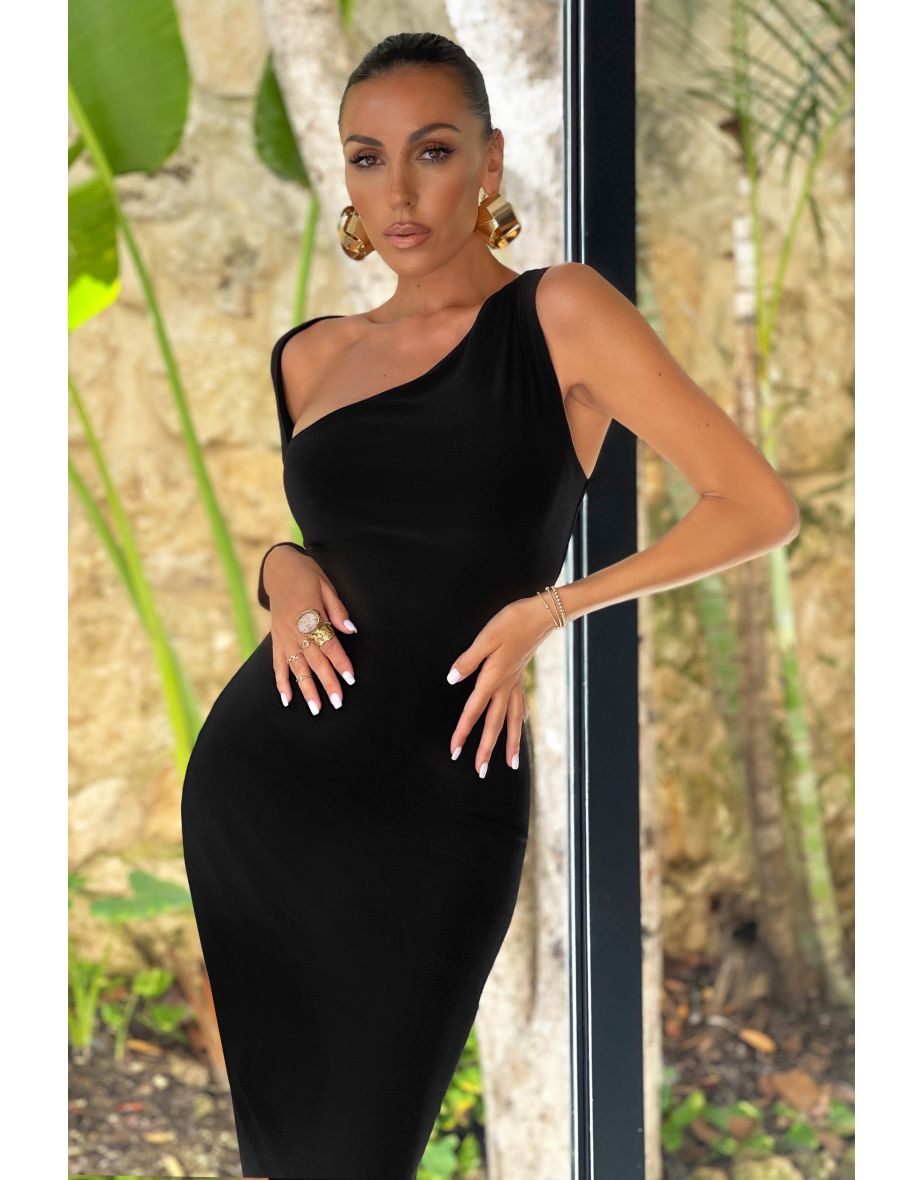 one shoulder bodycon maxi dress