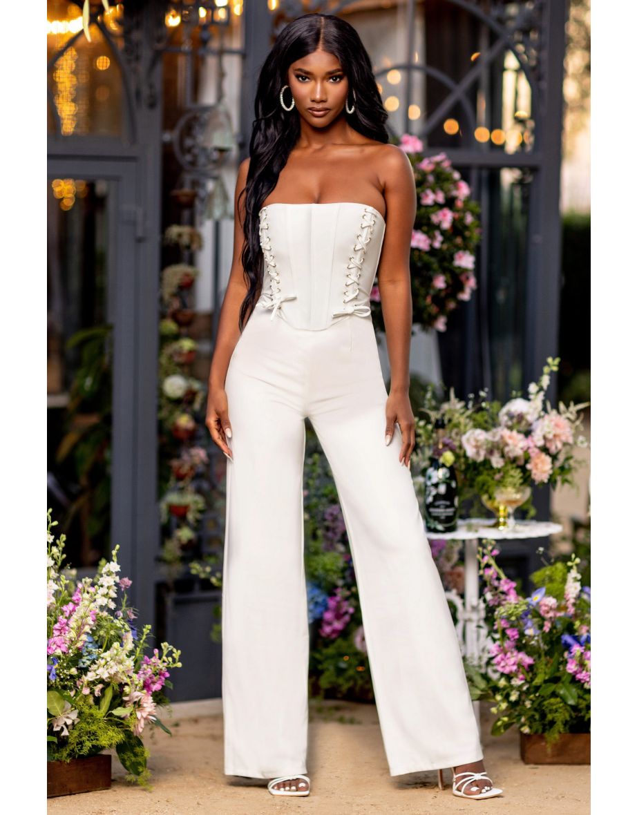 club l london white jumpsuit