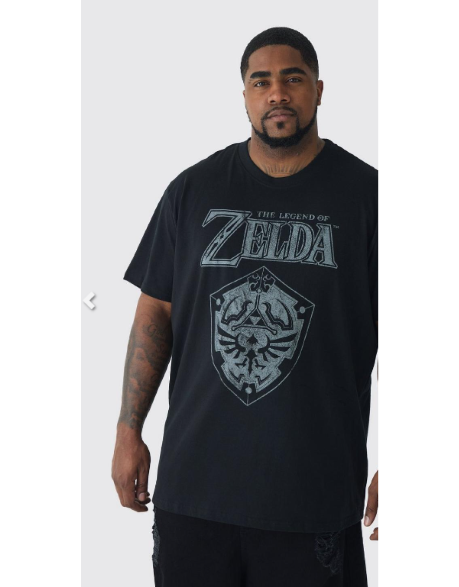 Plus Zelda License Print T-shirt - black