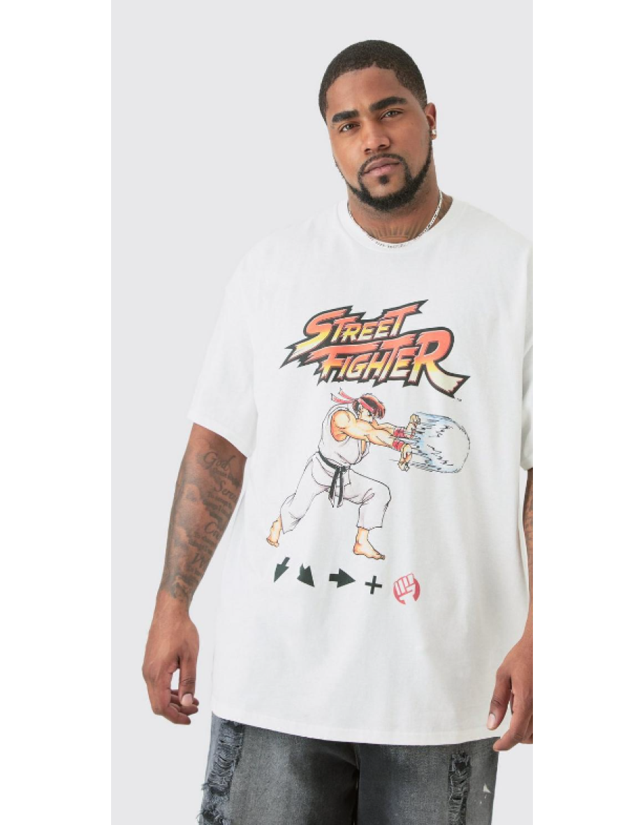 Plus Street Fighter License Print T-shirt - white