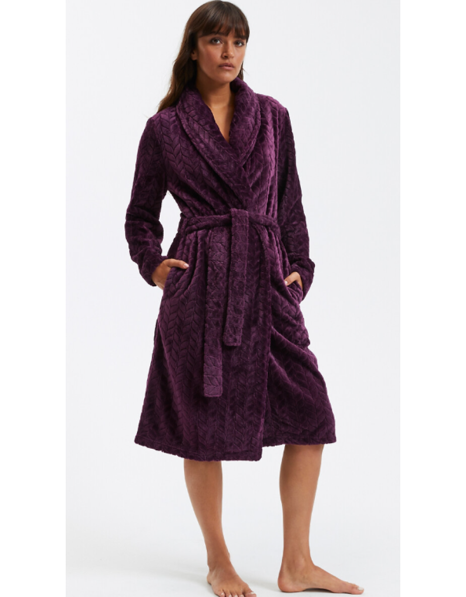 Embossed Fleece Bathrobe