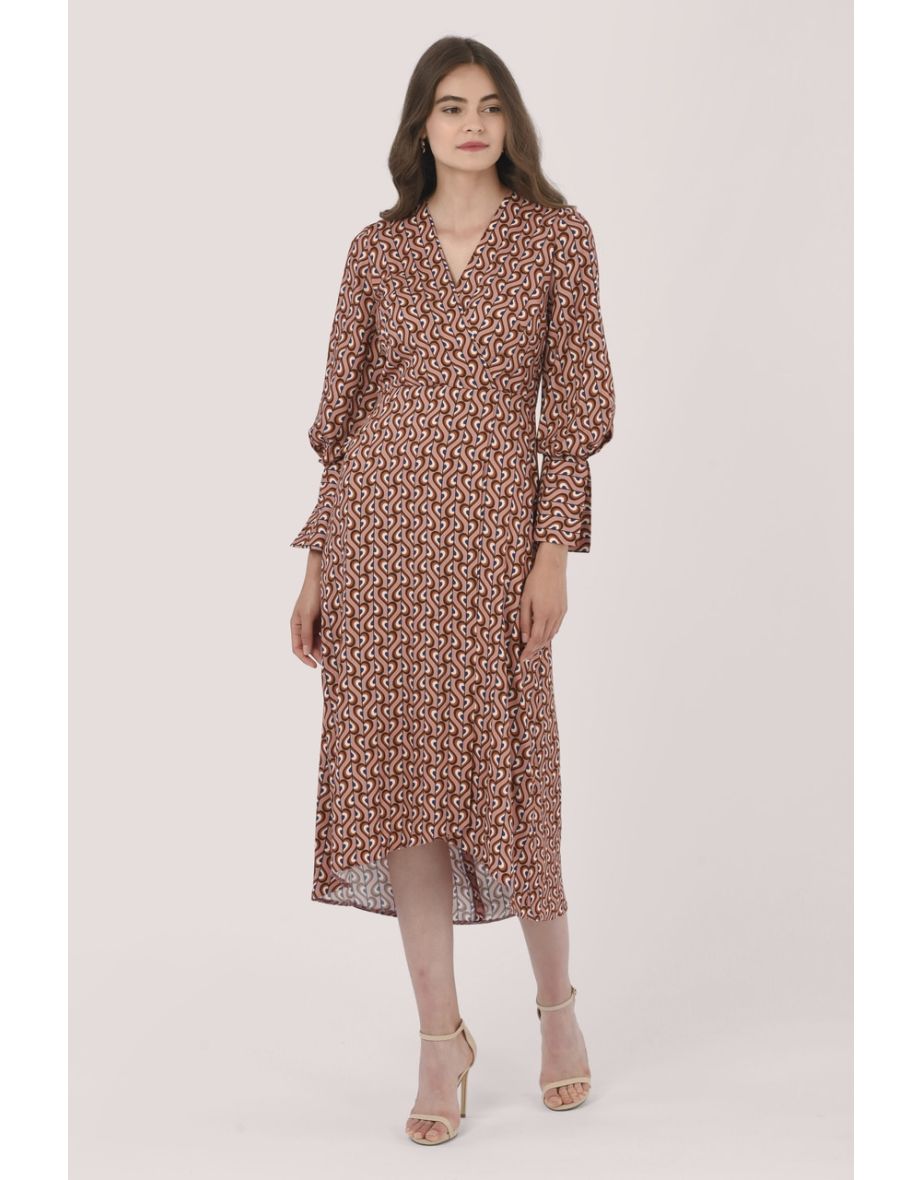 Blush Wrap Dess With Full Sleeve