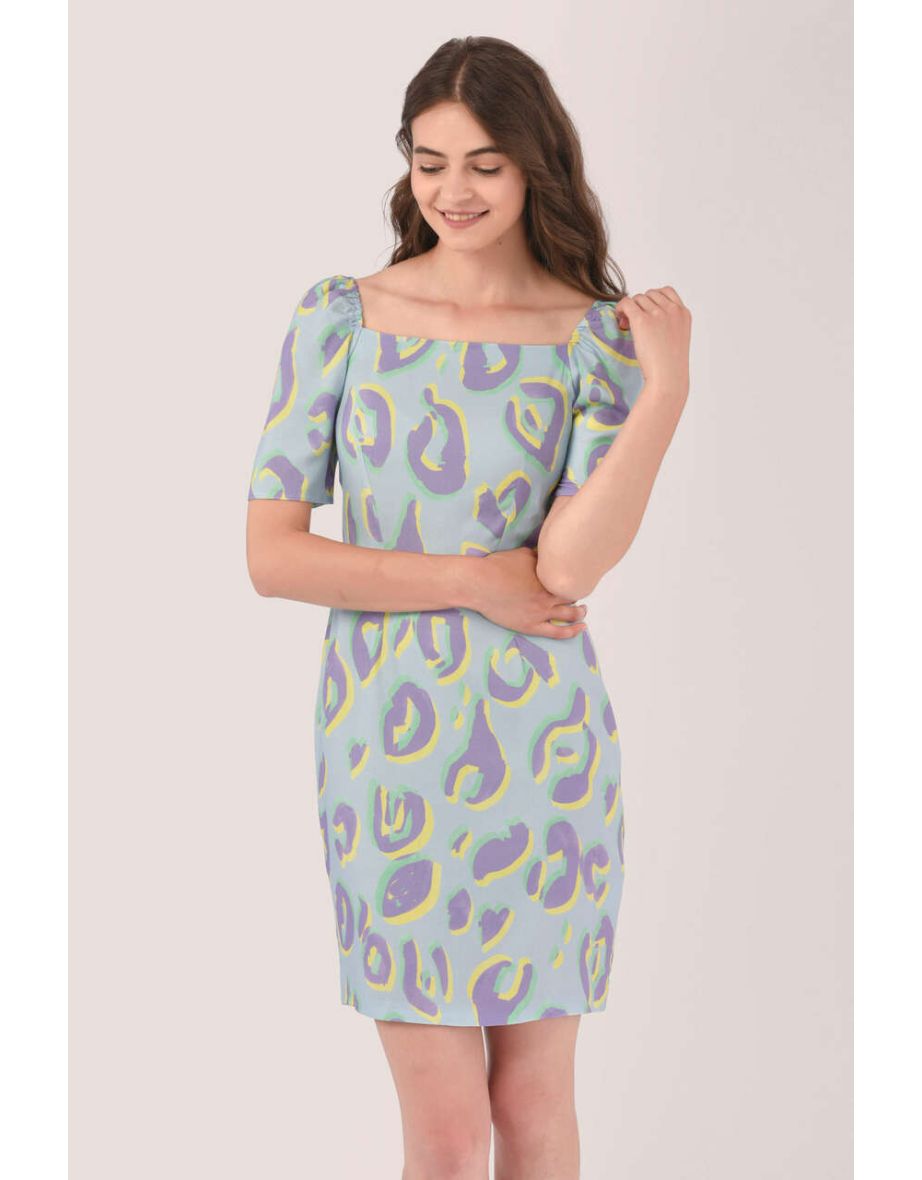 Blue Milk Maid Dress