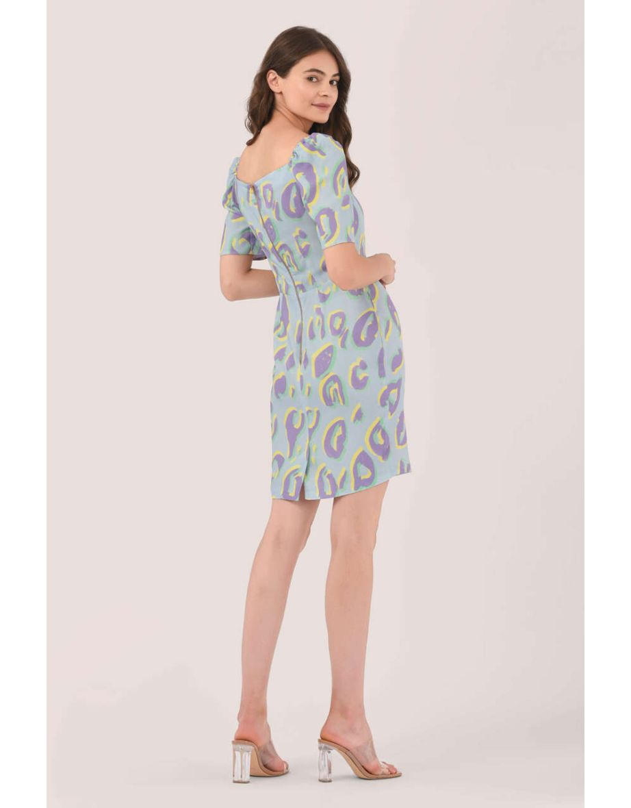 Blue Milk Maid Dress - 4