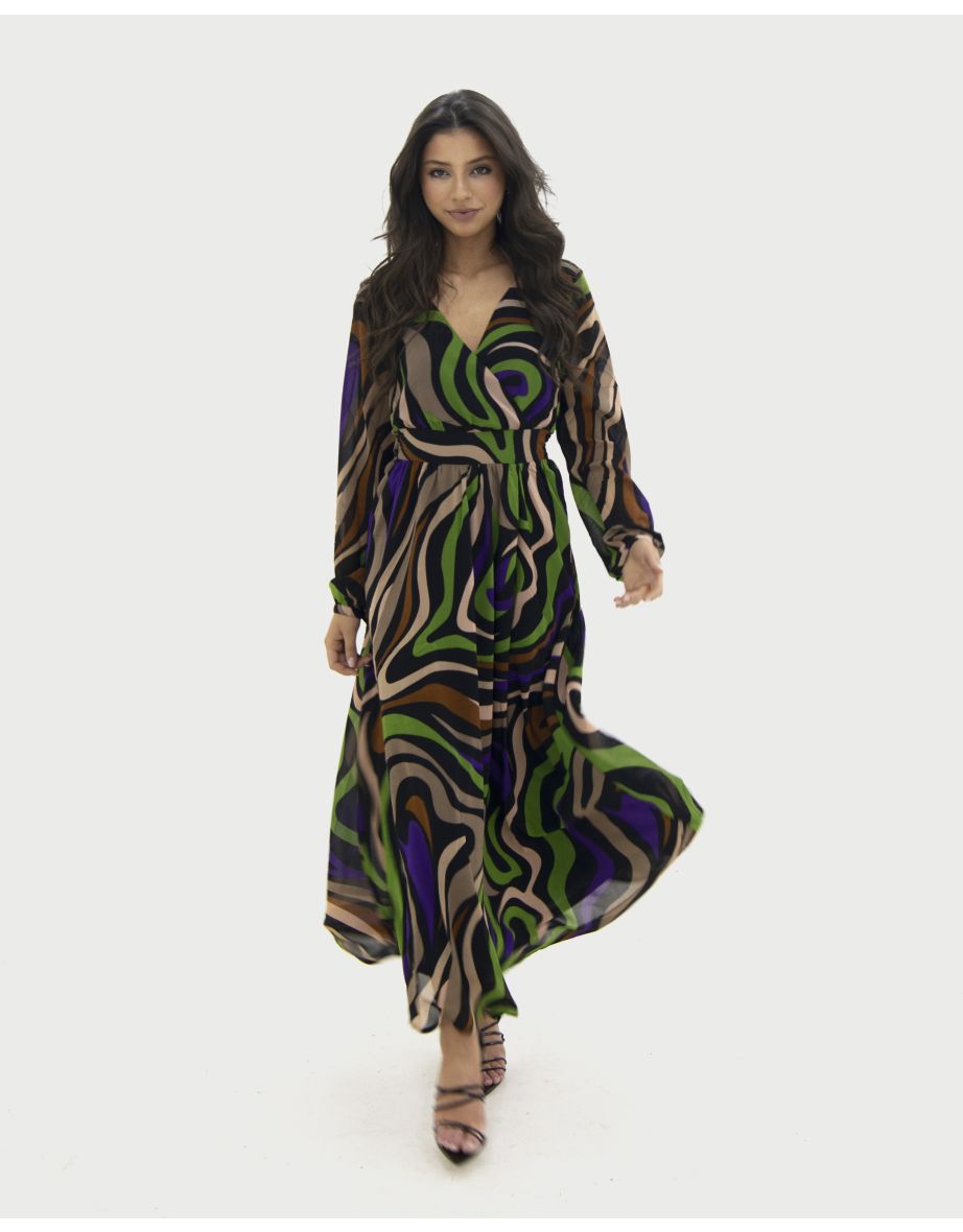Long multicolored dress