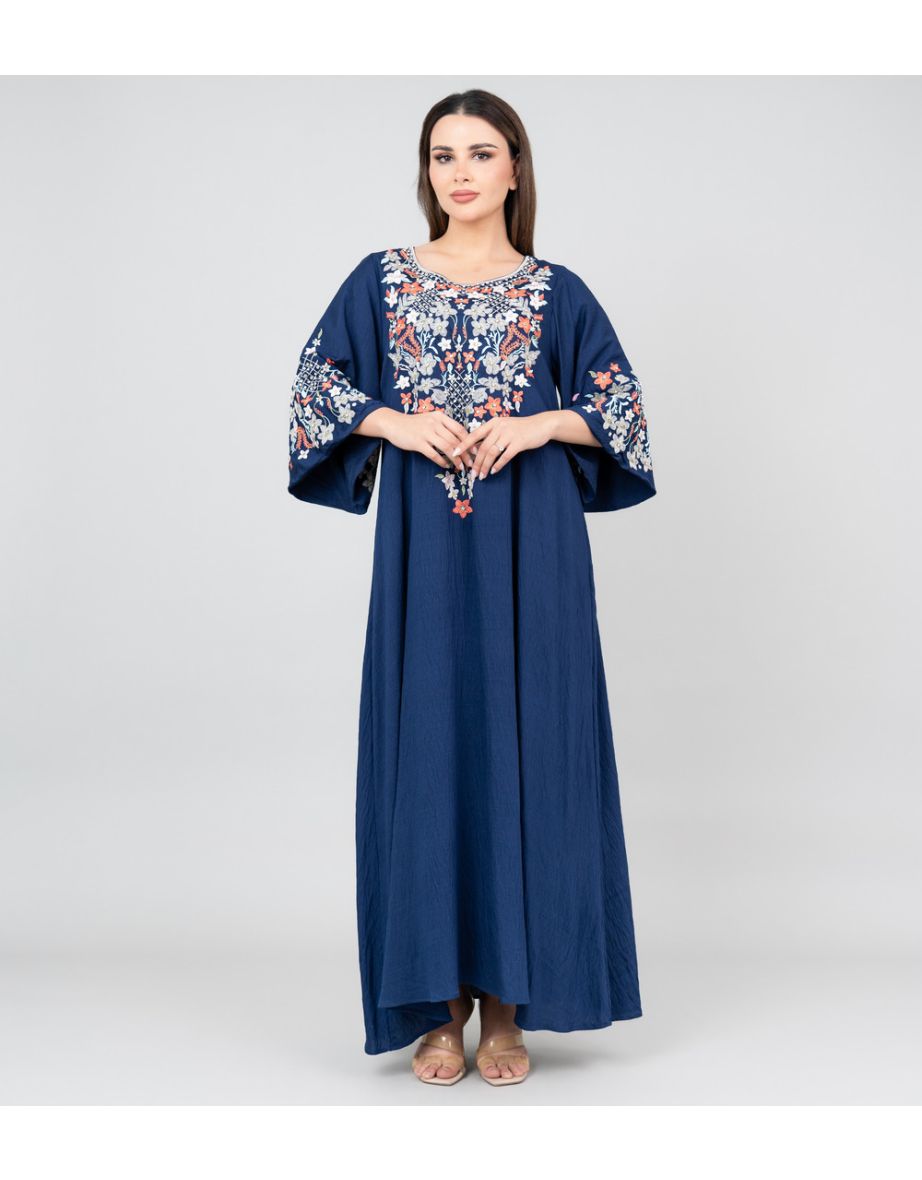 Floral Majesty Embroidered Jalabiya - 3