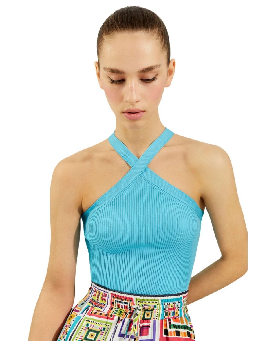 Green Strapless Crop Top, NOCTURNE