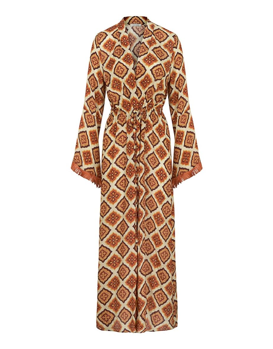 Short Sleeves Long Kimono - 4