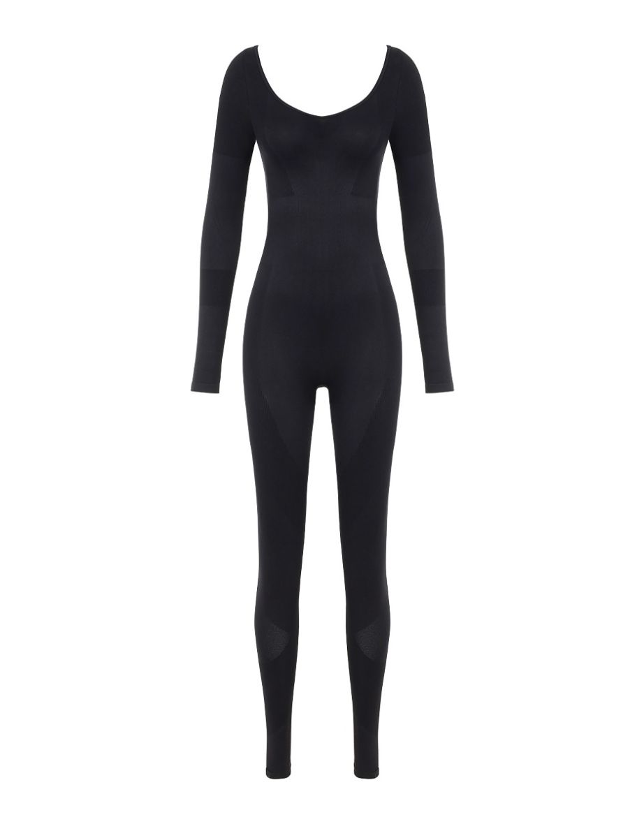 Black Skinny Leg Long Jumpsuit