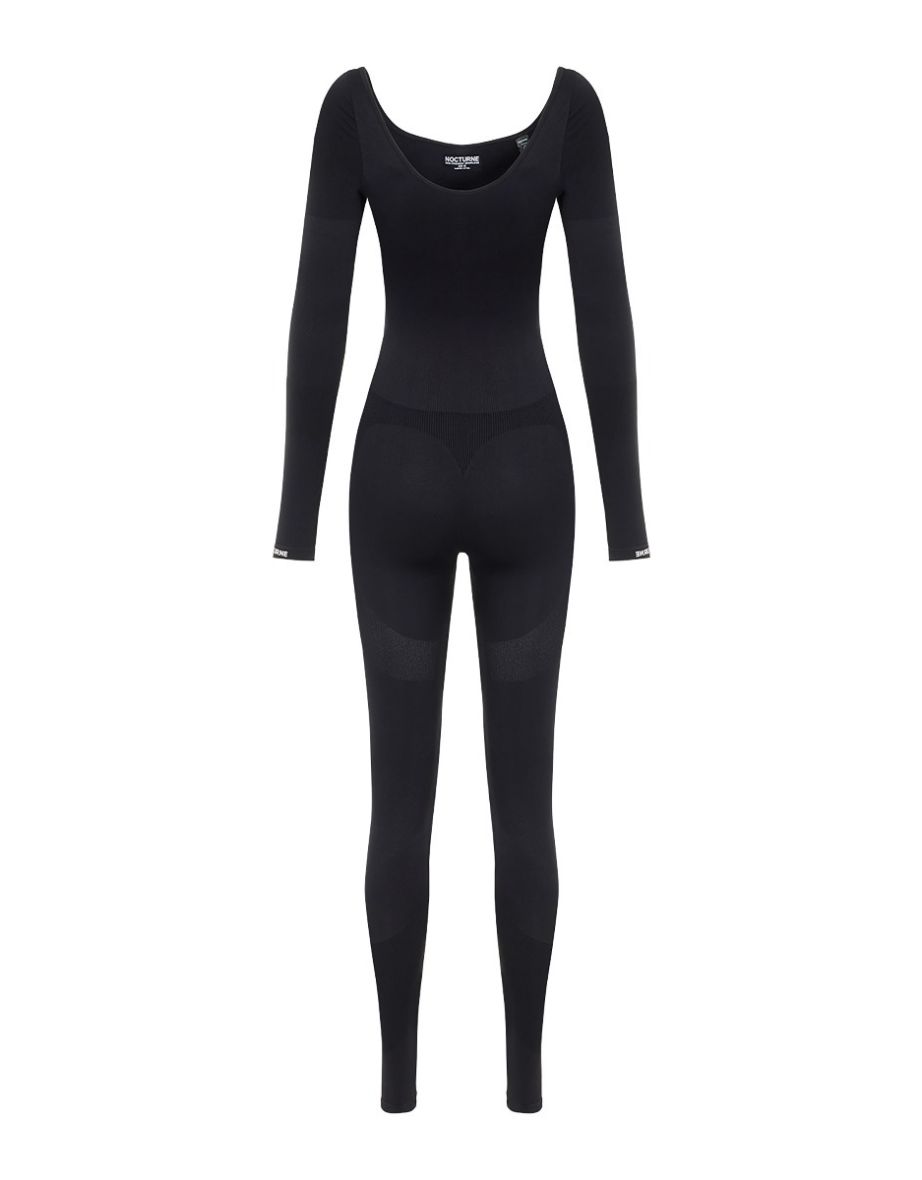 Black Skinny Leg Long Jumpsuit - 1