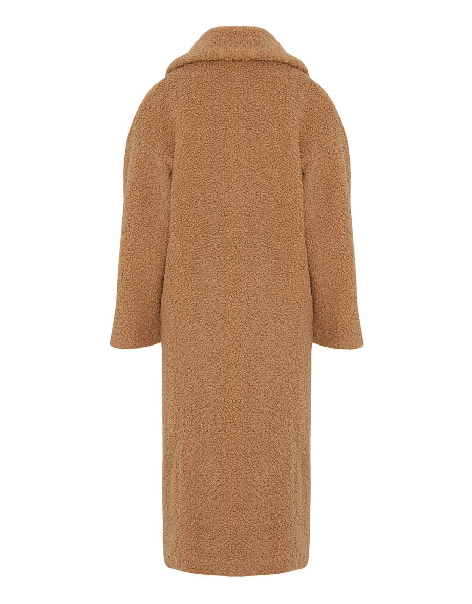 Double Breasted Faux Fur Coat - 2