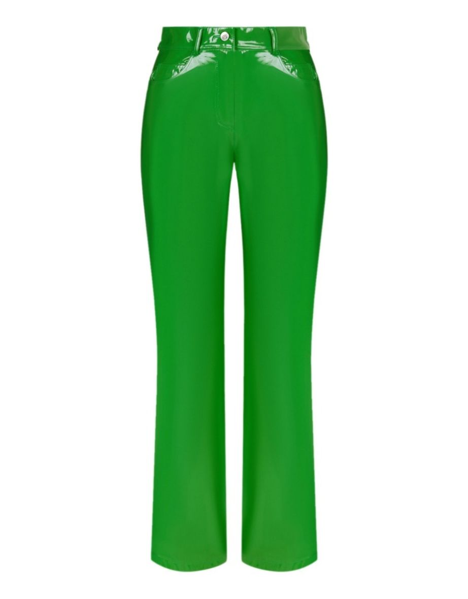 Wide Leg Patent Leather Trousers