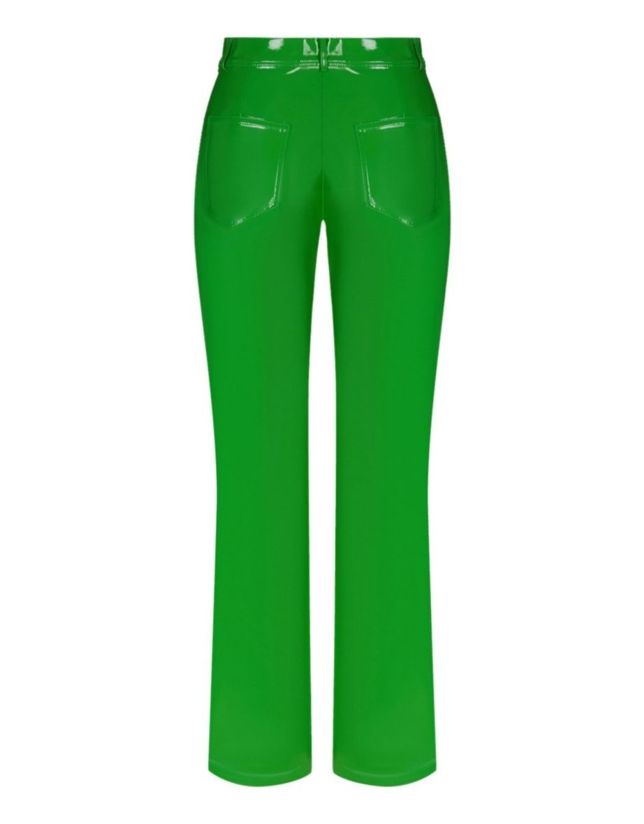 Wide Leg Patent Leather Trousers - 1