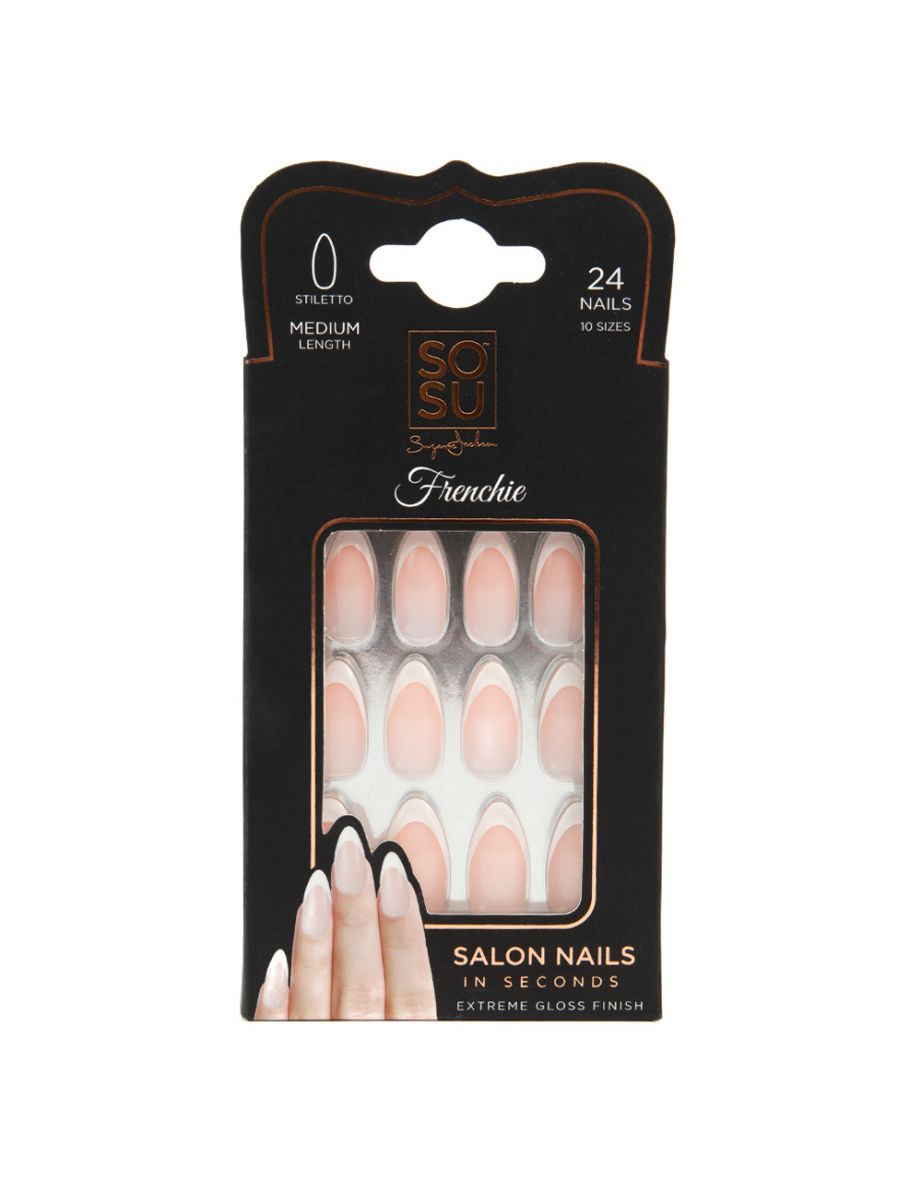 False Nails Stiletto Medium Frenchie