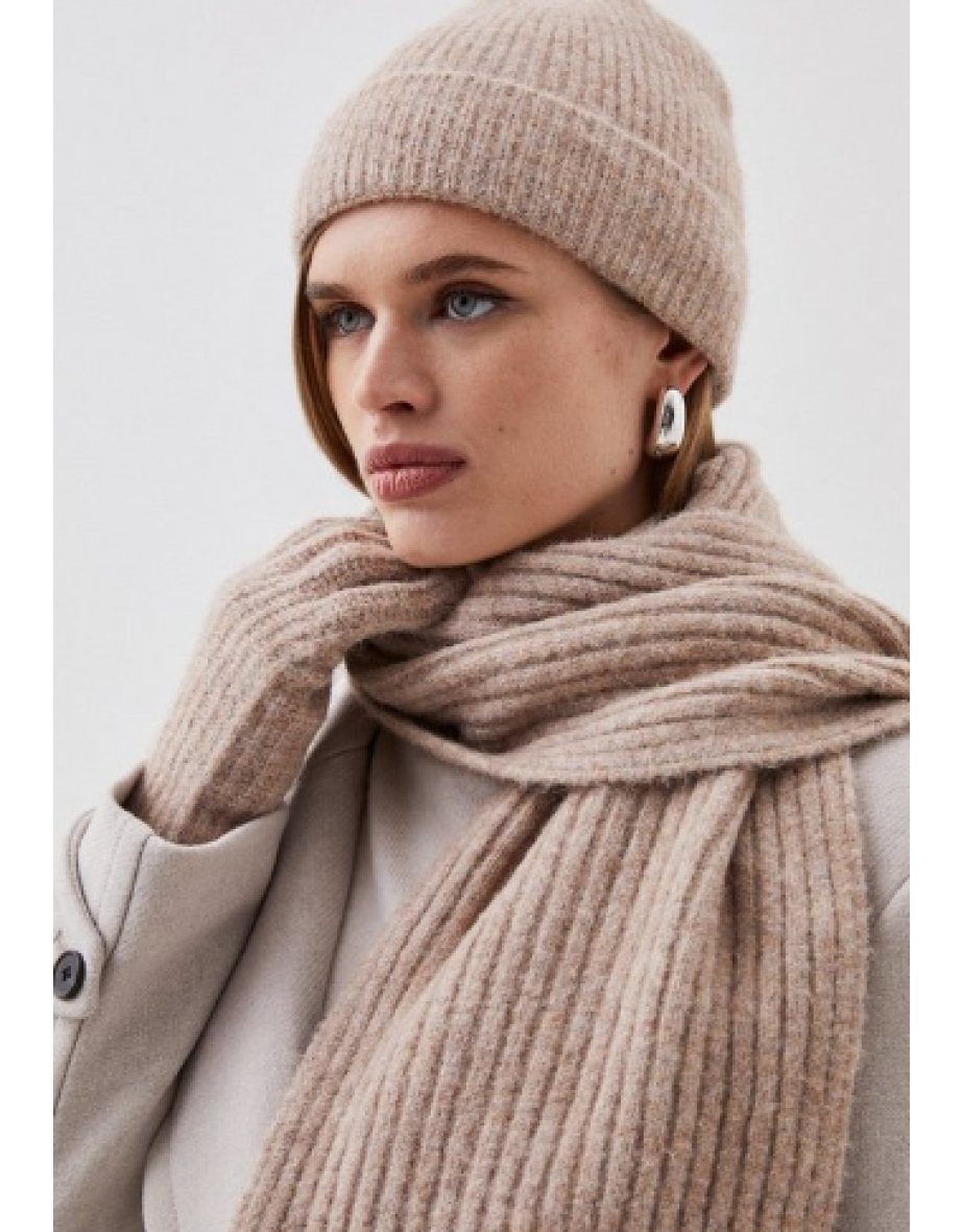 Soft Touch Wool Blend Slim Knit Scarf - 3