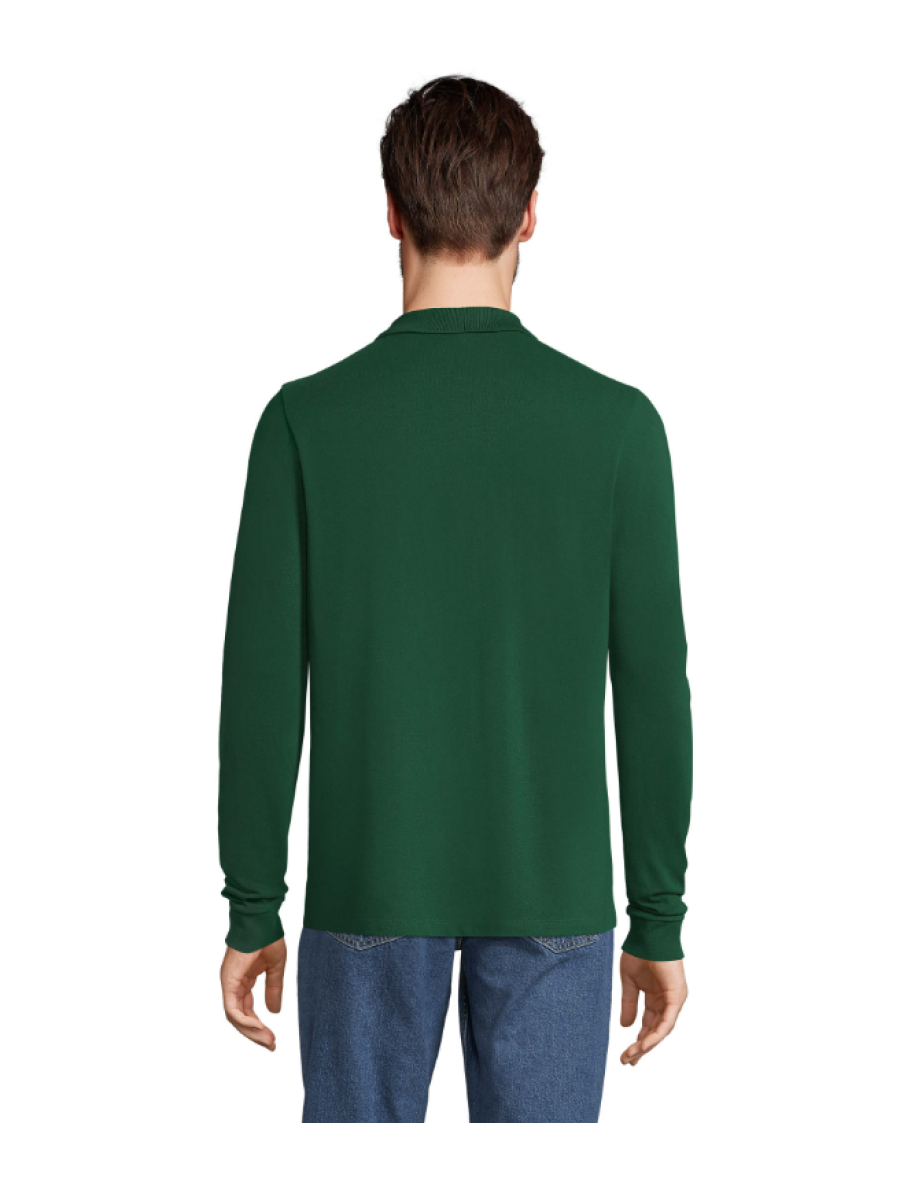 SOLS Mens Winter II Long Sleeve Pique Cotton Polo Shirt - Golf Green - 5