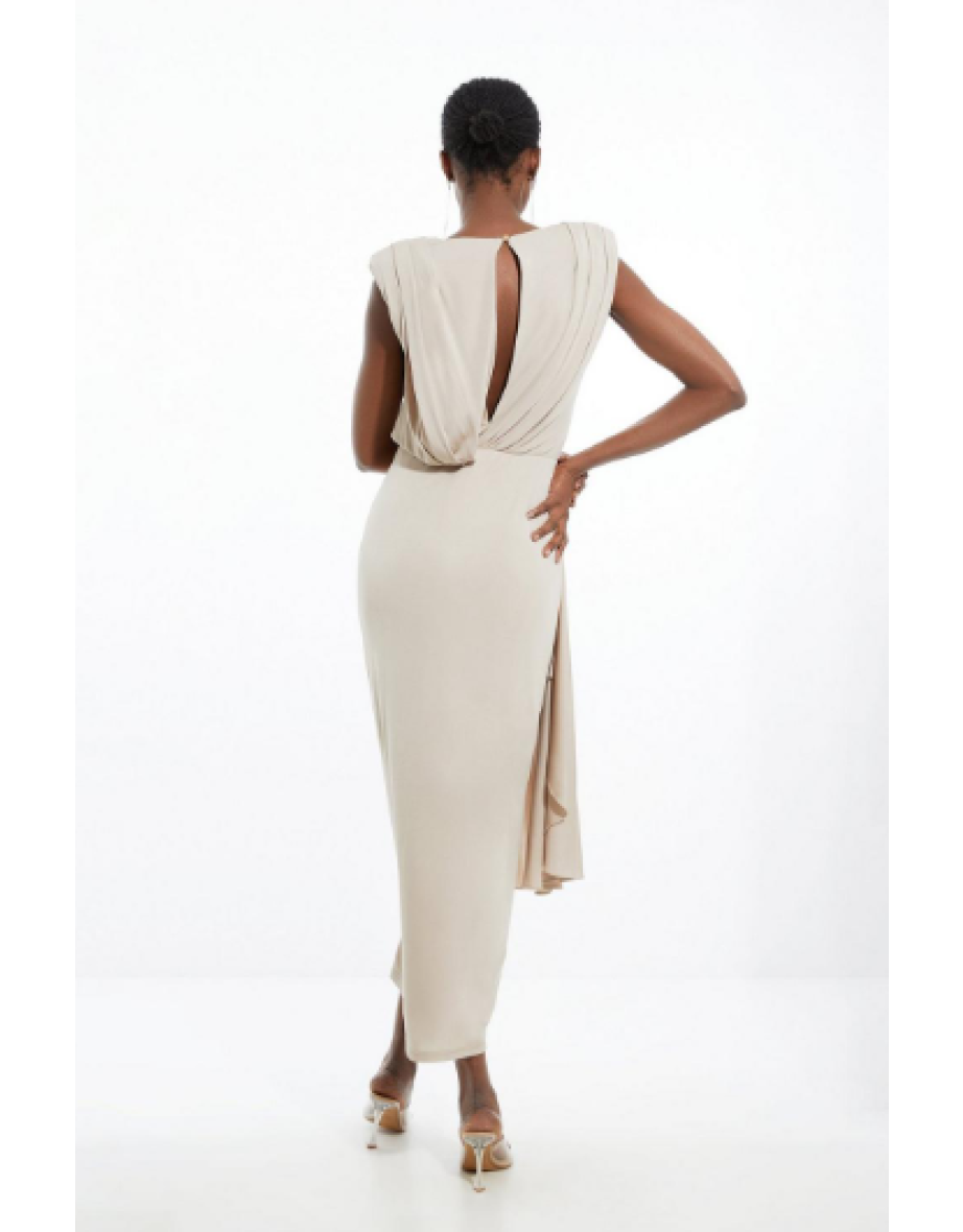 OOTO Premium Viscose Jersey Draped Maxi Dress - 3