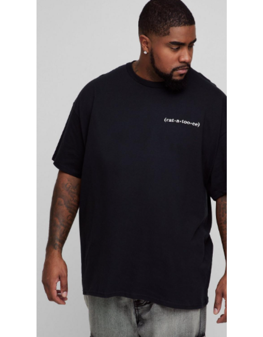 Plus Oversized Disney Ratatouille License Print T-Shirt - black