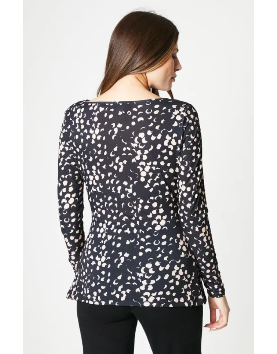 Jersey Ruched Side Long Sleeve Top - 2