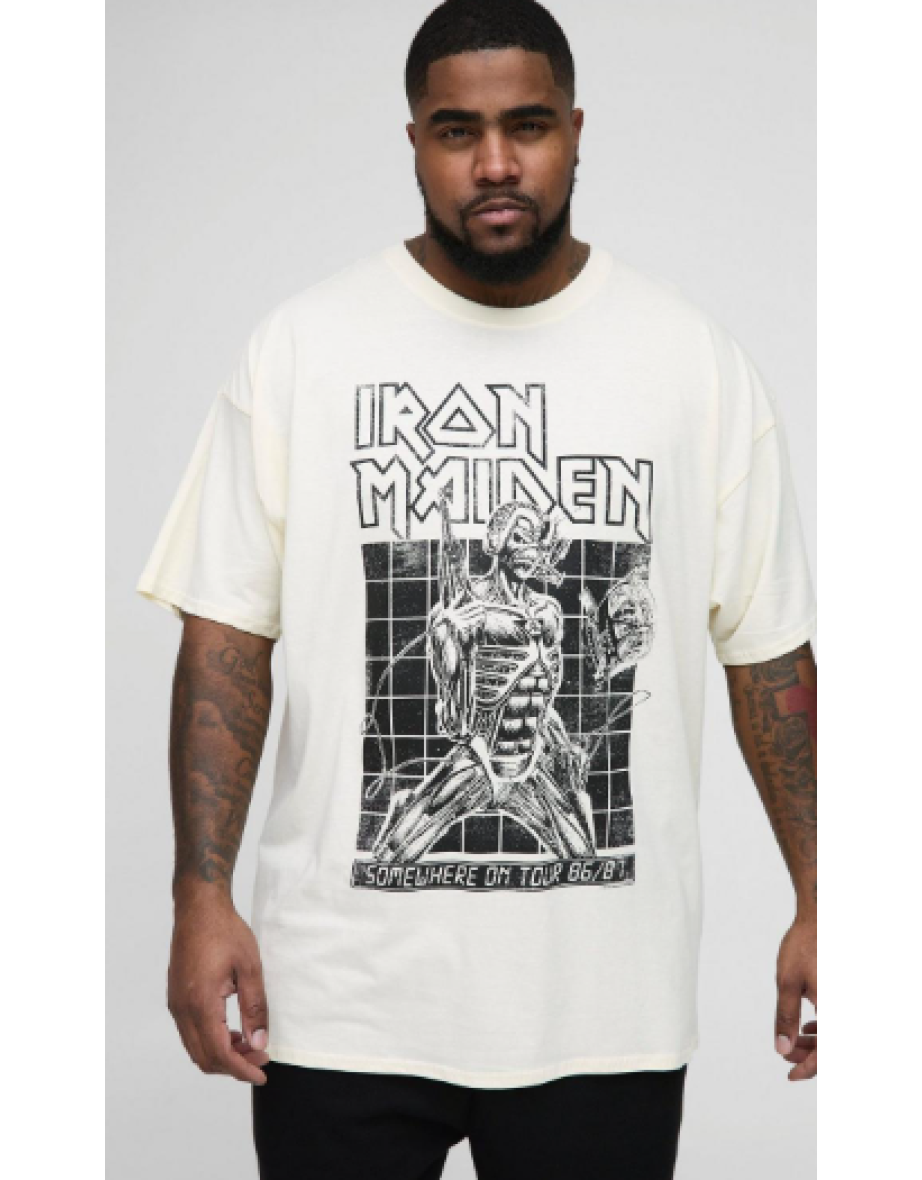 Plus Iron Maiden License Print T-Shirt
